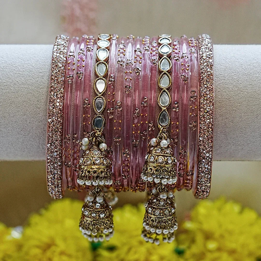 Women’s Premium Both Hand Bangle Set - The Golden Cascade